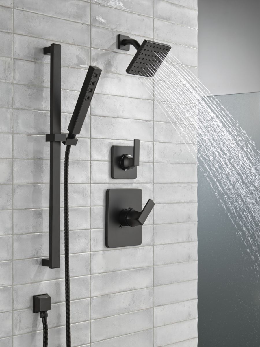 DELTA Universal Showering Components Square Wall Elbow for Hand Shower — Matte Black