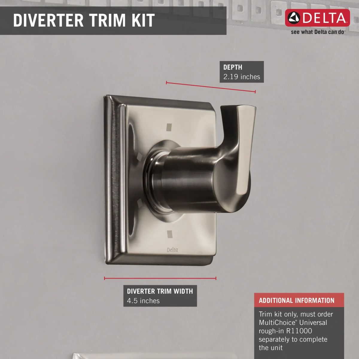DELTA Dryden 3-Setting 2-Port Diverter Trim — Stainless