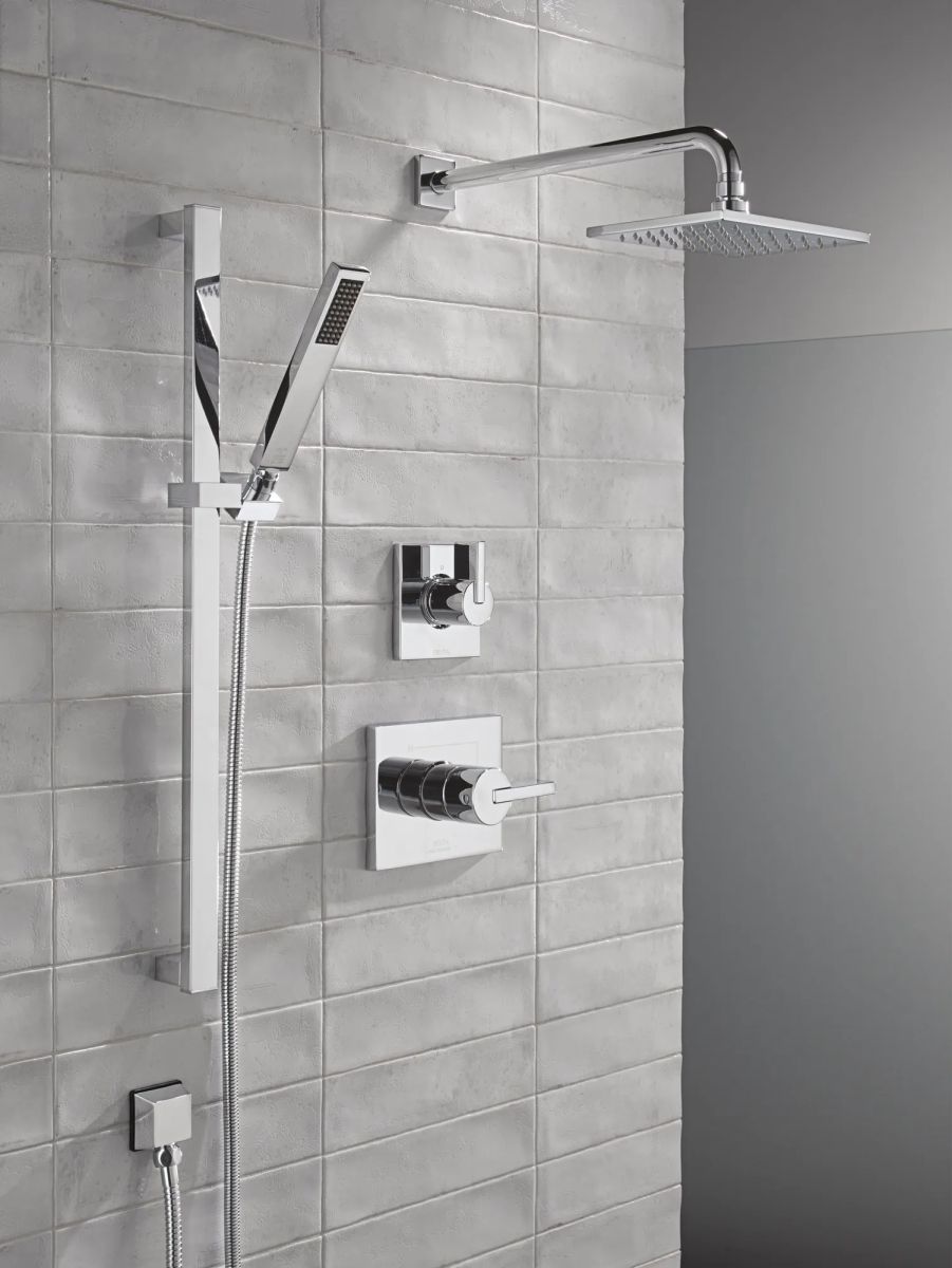 DELTA Universal Showering Components Square Wall Elbow for Hand Shower — Chrome