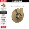 DELTA Dorval 3 Setting Diverter Trim — Champagne Bronze