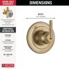 DELTA Trinsic 3-Setting 2-Port Diverter Trim — Champagne Bronze