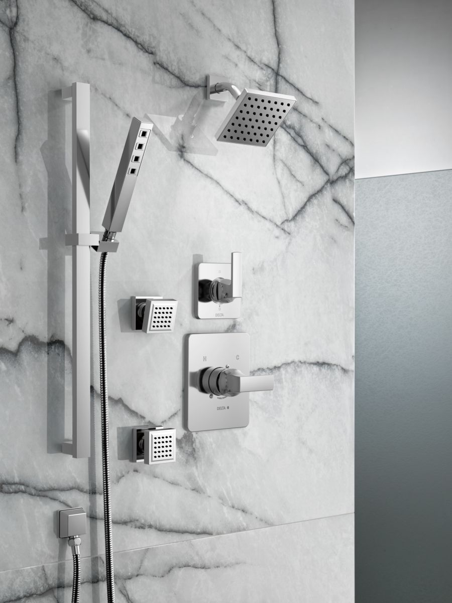 DELTA Universal Showering Components Square Wall Elbow for Hand Shower — Chrome