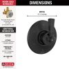 DELTA Dorval 6 Setting Diverter Trim — Matte Black