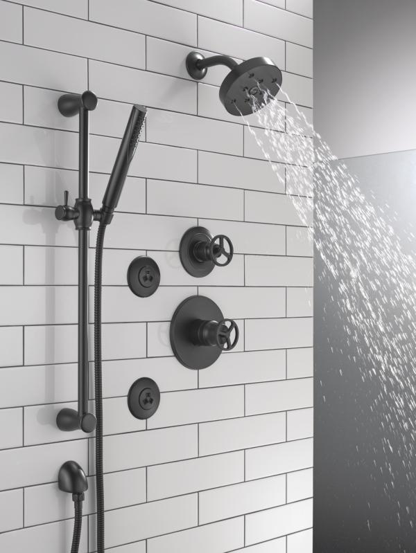 DELTA Grail Premium Single-Setting Slide Bar Hand Shower — Matte Black