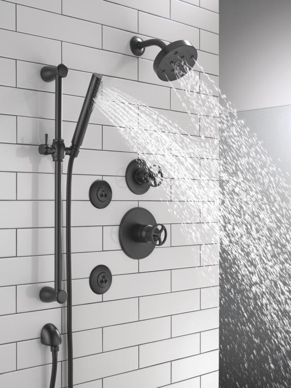 DELTA Grail Premium Single-Setting Slide Bar Hand Shower — Matte Black