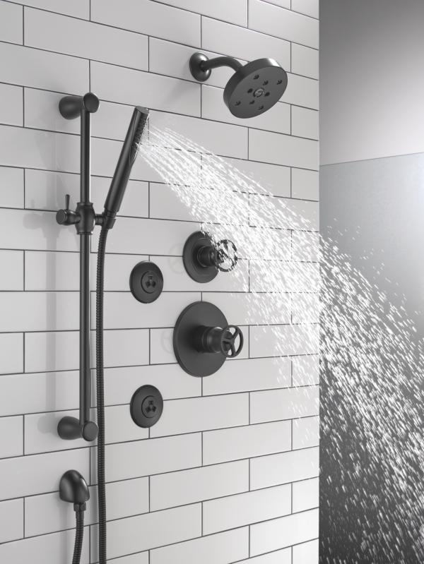 DELTA Grail Premium Single-Setting Slide Bar Hand Shower — Matte Black