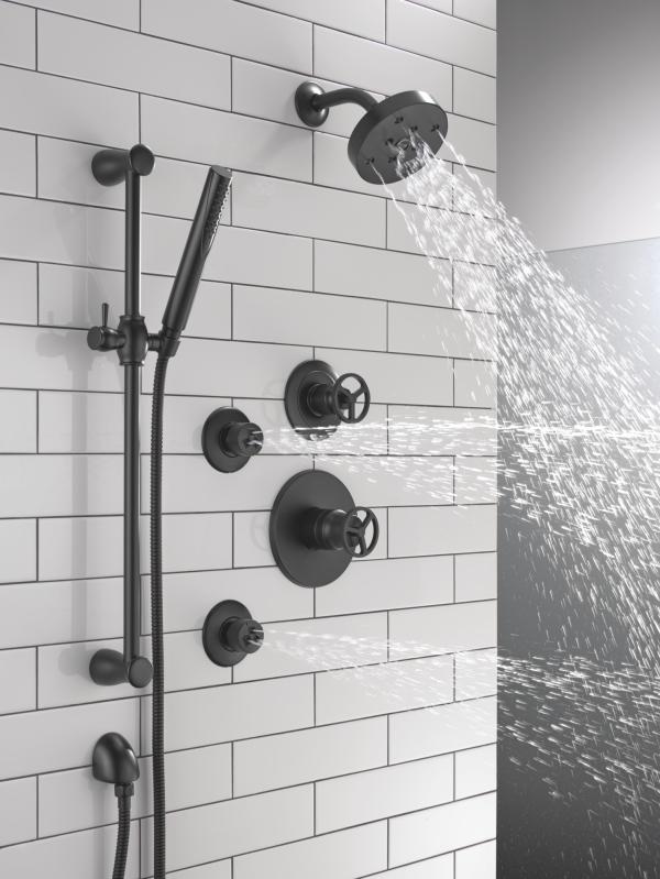 DELTA Grail Premium Single-Setting Slide Bar Hand Shower — Matte Black