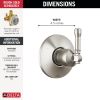 DELTA Broderick 6-Setting Diverter Trim — Lumicoat® Stainless