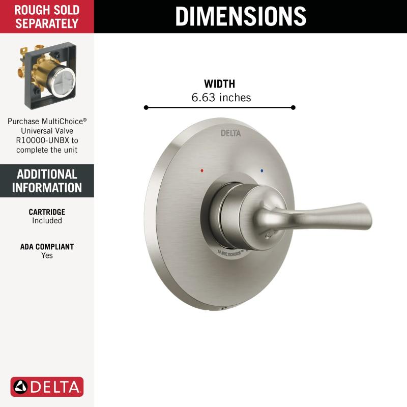 DELTA Kayra Monitor 14 Series Valve Only Trim — Stainless
