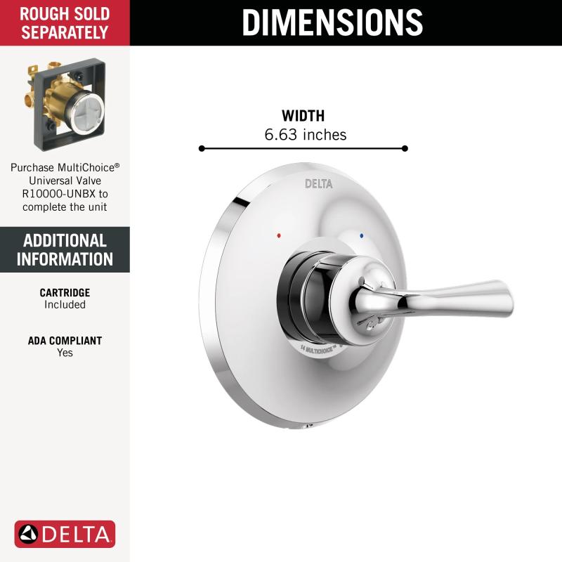 DELTA Kayra Monitor 14 Series Valve Only Trim — Chrome