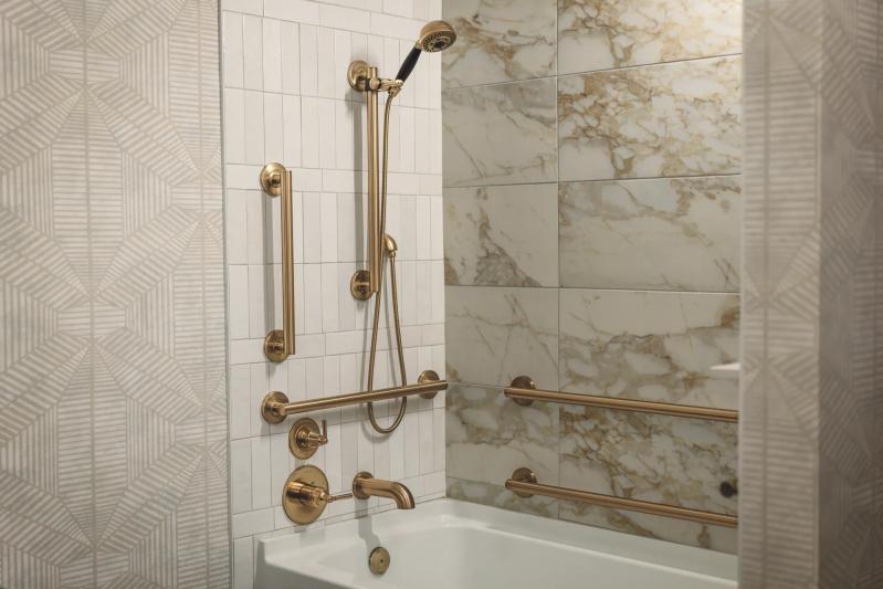 DELTA BathSafety 24" Contemporary Decorative ADA Grab Bar — Champagne Bronze