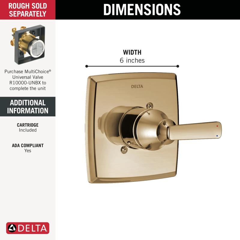DELTA Ashlyn Monitor 14 Series Valve Only Trim — Champagne Bronze