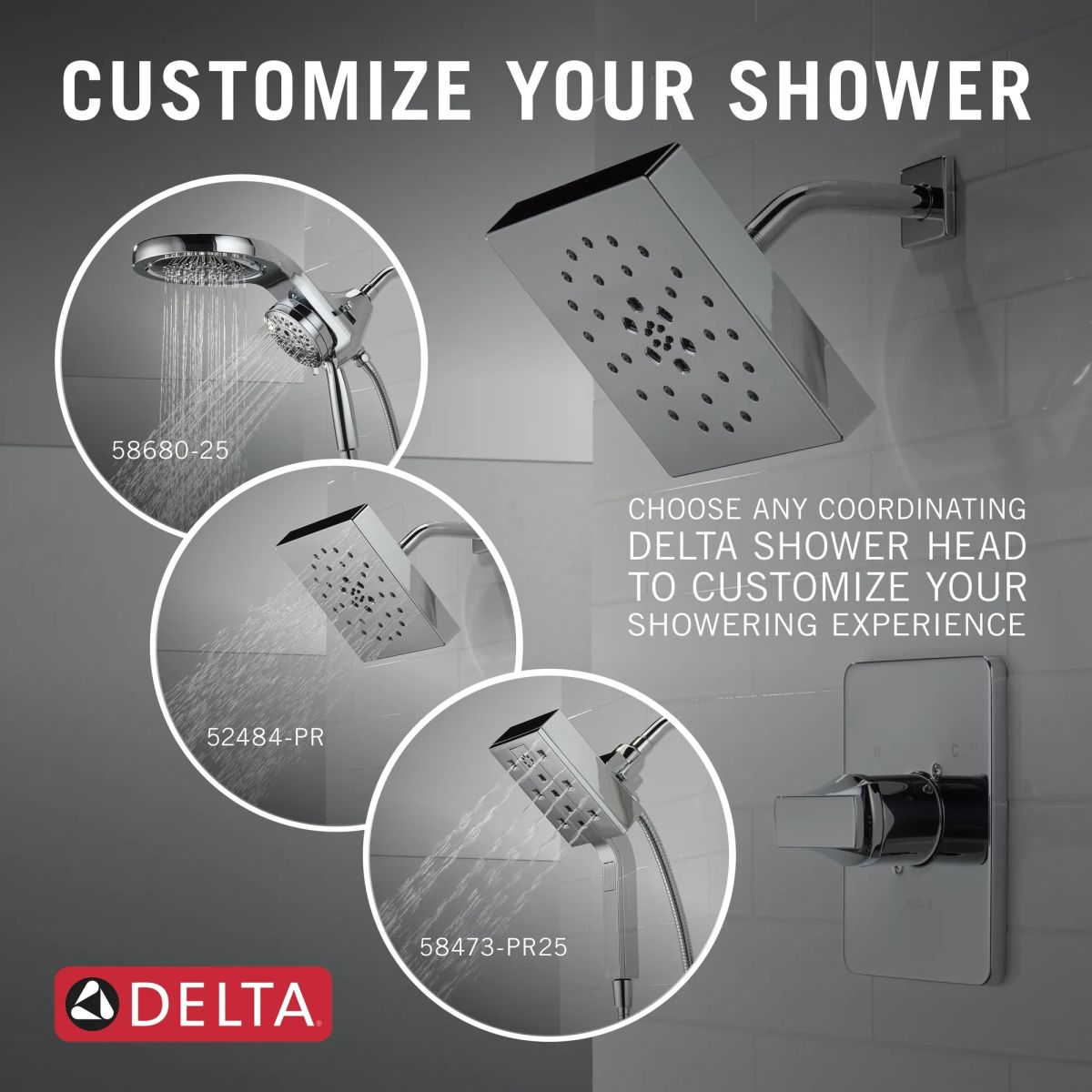 DELTA Velum Monitor 14 Series Shower Trim - Less Head — Chrome