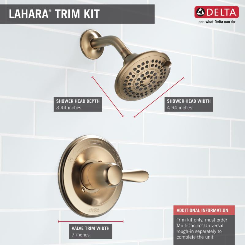 DELTA Lahara Monitor 14 Series Shower Trim — Champagne Bronze