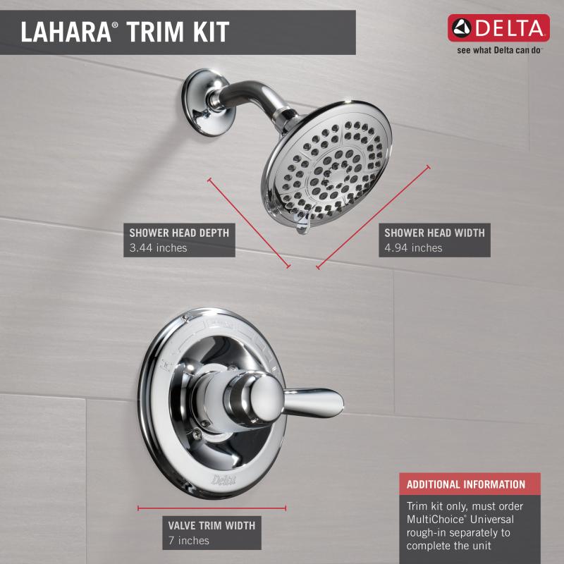 DELTA Lahara Monitor 14 Series Shower Trim — Chrome
