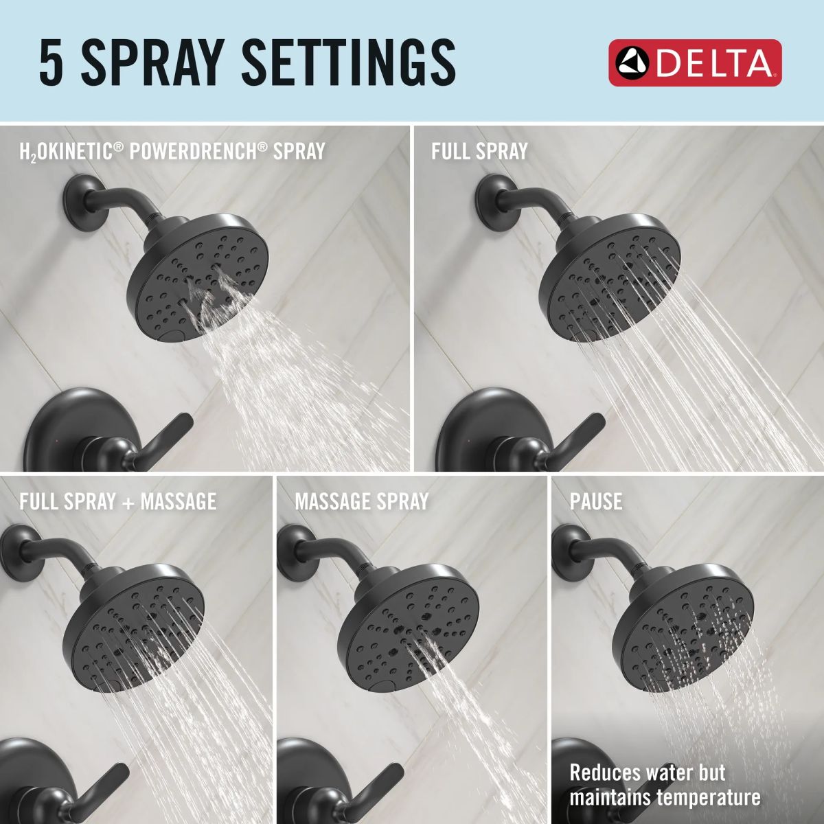 DELTA Bonacci 14 Series Shower Trim — Matte Black