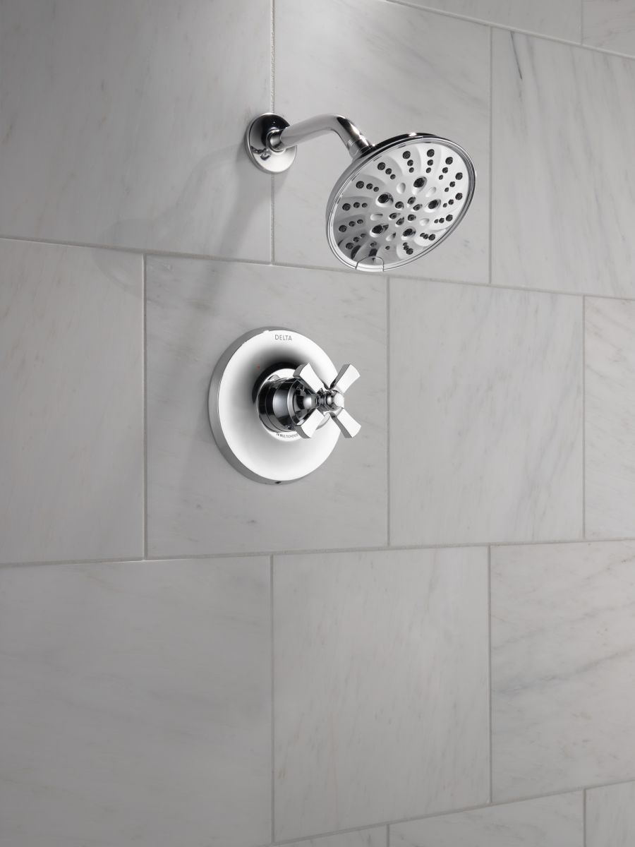 DELTA Dorval Handle - Volume FM Tub Filler/ 14S — Chrome