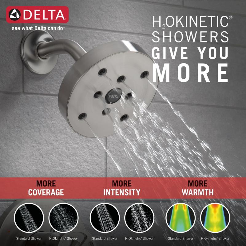 DELTA Trinsic H2OKINETIC Single Handle Shower Trim — Stainless