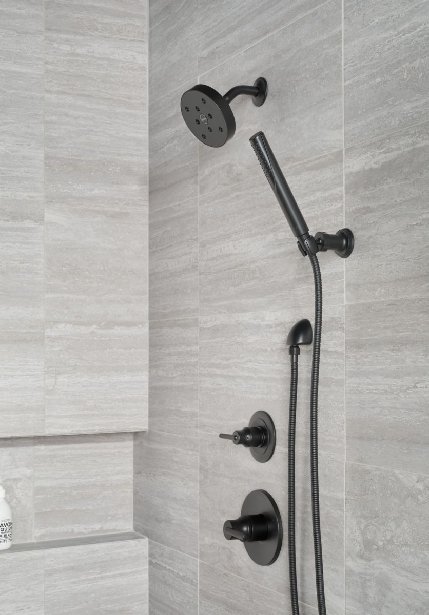 DELTA Grail Premium Single-Setting Adjustable Wall Mount Hand Shower — Matte Black