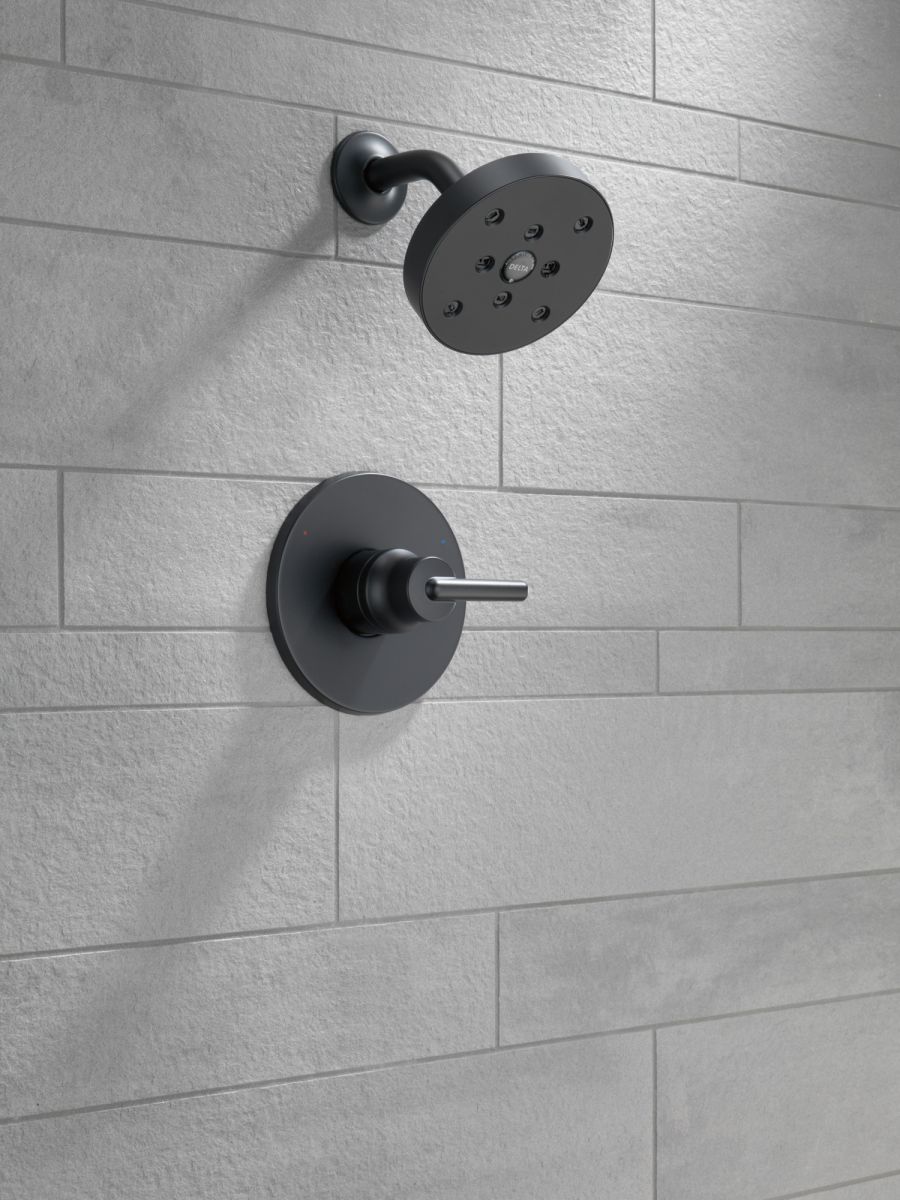 DELTA Trinsic Monitor 14 Series H2OKINETIC Shower Trim — Matte Black