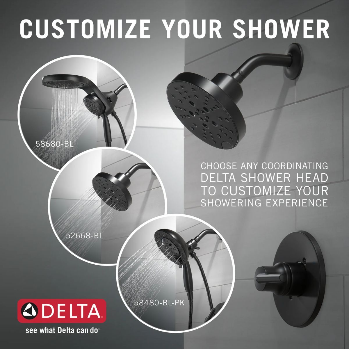 DELTA Trinsic Monitor 14 Series Shower Trim - Less Head — Matte Black