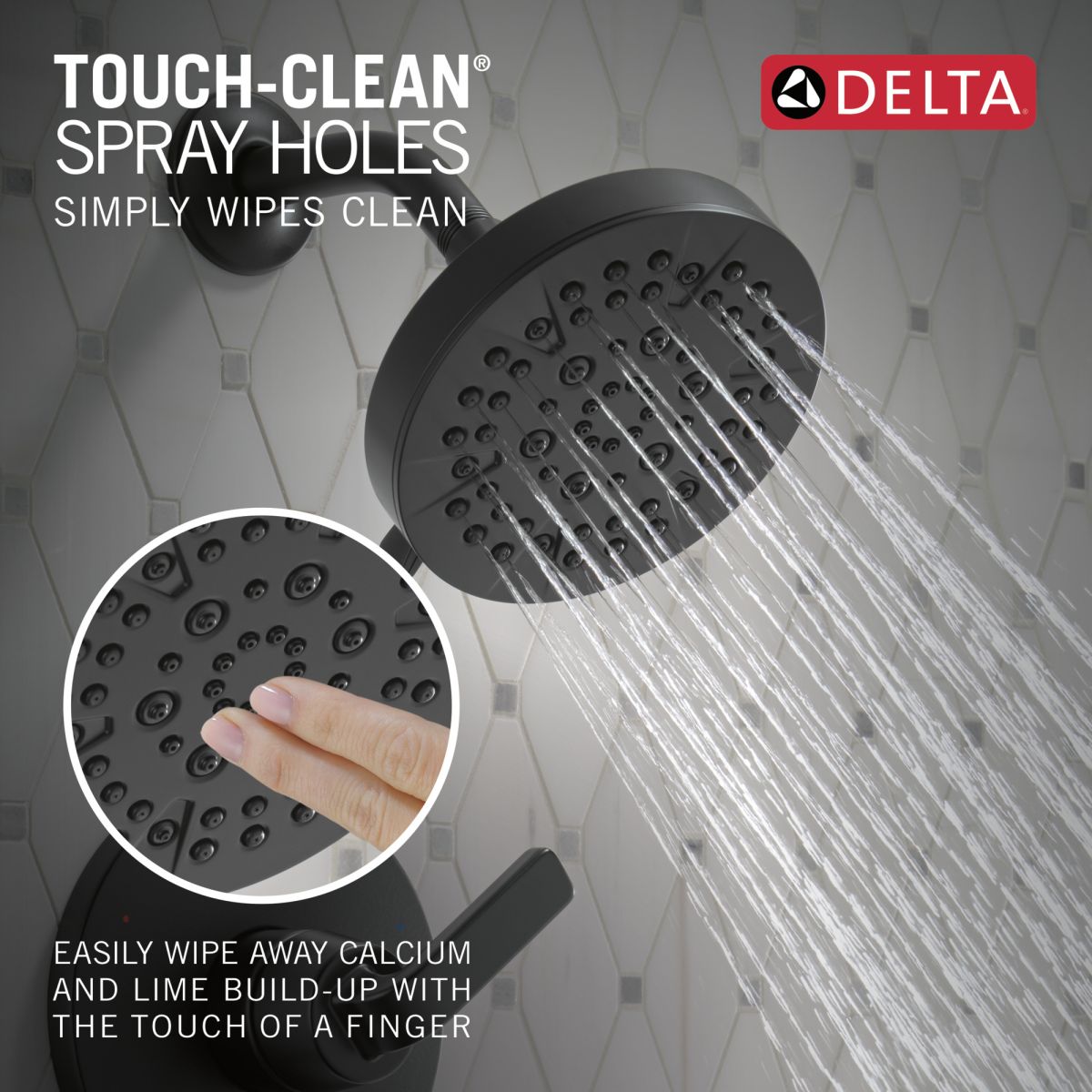 DELTA Lineax Monitor 14 Series Shower Trim — Matte Black