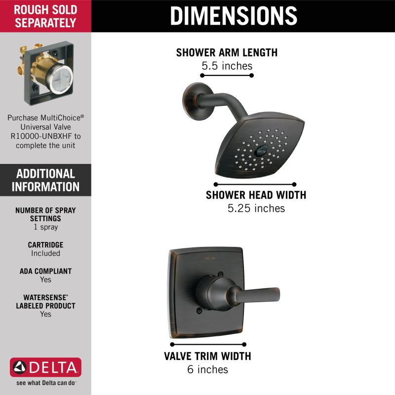 DELTA Ashlyn Monitor 14 Series Shower Trim — Venetian Bronze