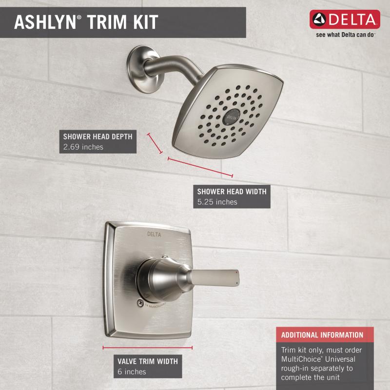 DELTA Ashlyn Monitor 14 Series Shower Trim — Stainless