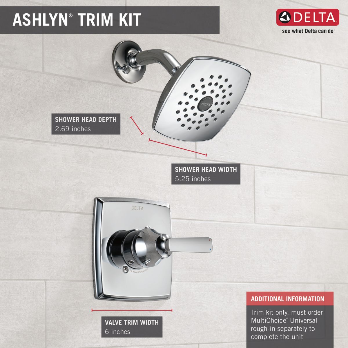 DELTA Ashlyn Monitor 14 Series Shower Trim — Chrome