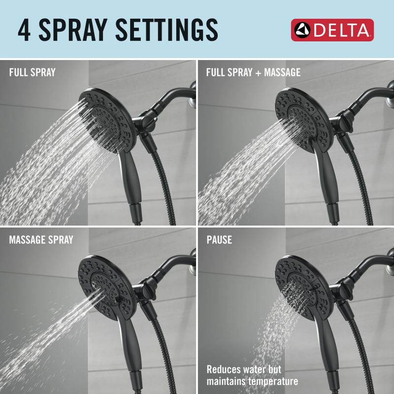 DELTA Albion  Monitor 14 Series Shower Only Trim Only with In2ition Hand Shower — Matte Black