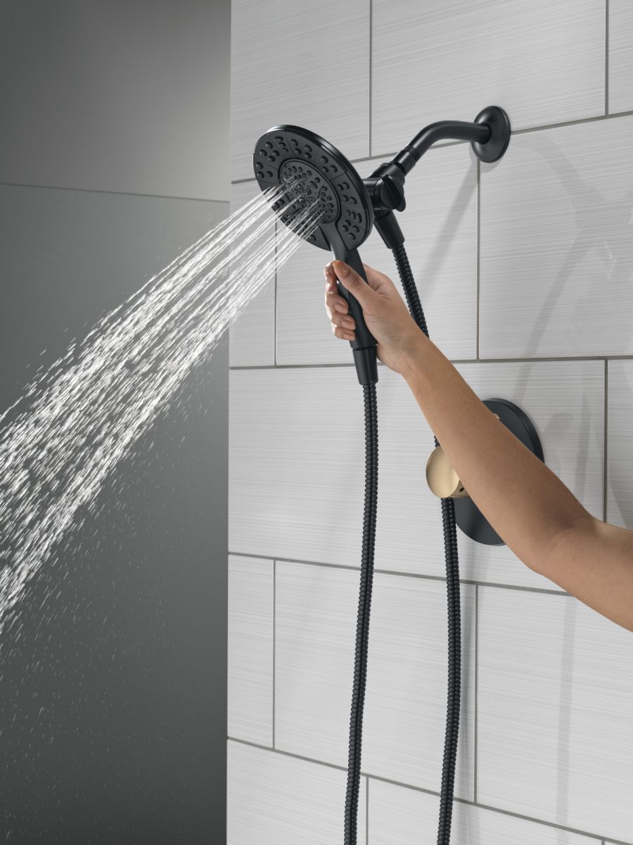 DELTA Albion  Monitor 14 Series Shower Only Trim Only with In2ition Hand Shower — Matte Black / Champagne Bronze