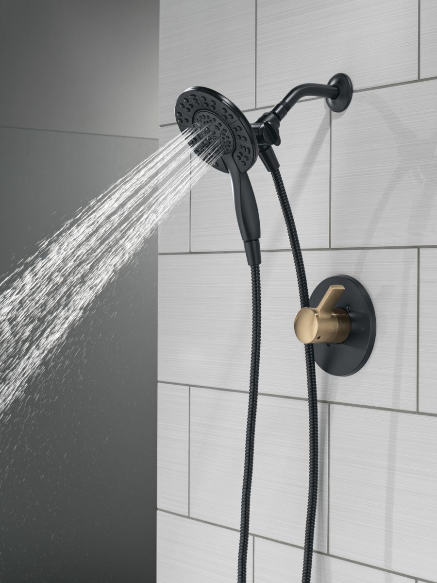 DELTA Albion  Monitor 14 Series Shower Only Trim Only with In2ition Hand Shower — Matte Black / Champagne Bronze