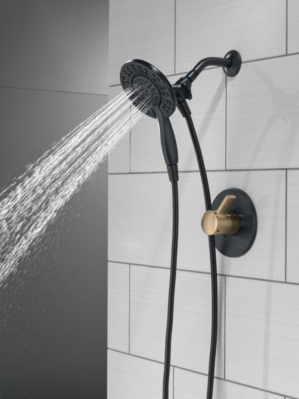 DELTA Albion  Monitor 14 Series Shower Only Trim Only with In2ition Hand Shower — Matte Black / Champagne Bronze
