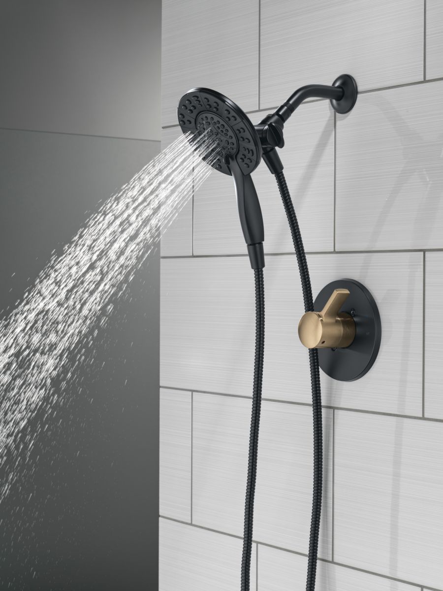 DELTA Albion  Monitor 14 Series Shower Only Trim Only with In2ition Hand Shower — Matte Black / Champagne Bronze