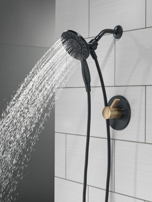 DELTA Albion  Monitor 14 Series Shower Only Trim Only with In2ition Hand Shower — Matte Black / Champagne Bronze