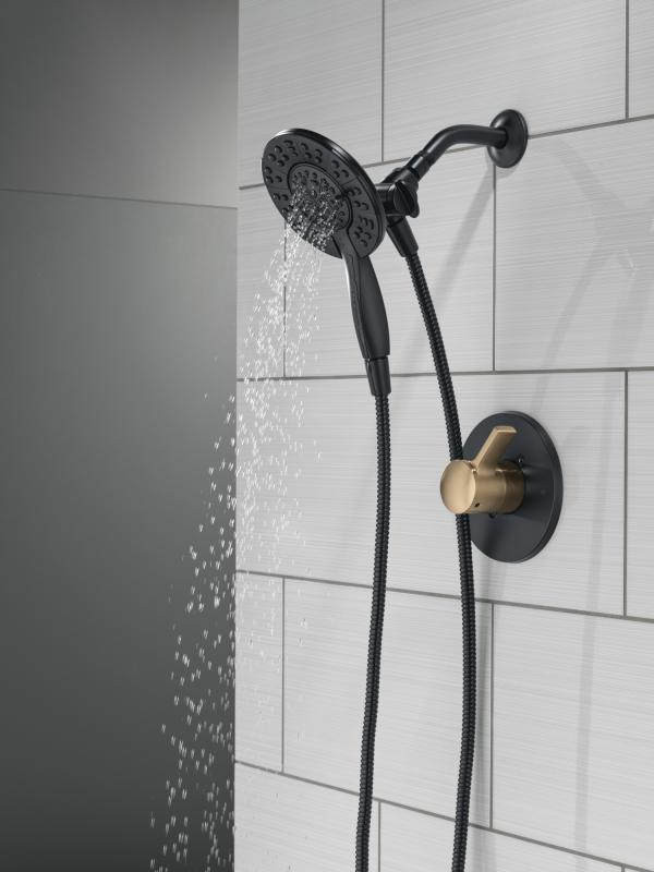 DELTA Albion  Monitor 14 Series Shower Only Trim Only with In2ition Hand Shower — Matte Black / Champagne Bronze