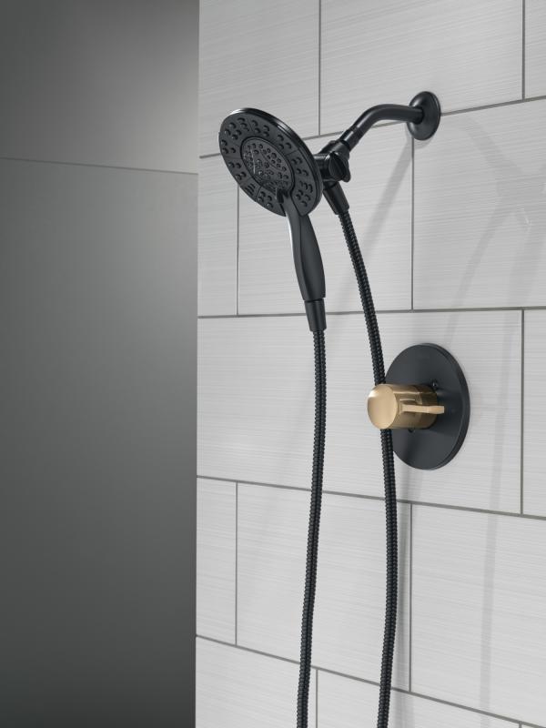 DELTA Albion  Monitor 14 Series Shower Only Trim Only with In2ition Hand Shower — Matte Black / Champagne Bronze