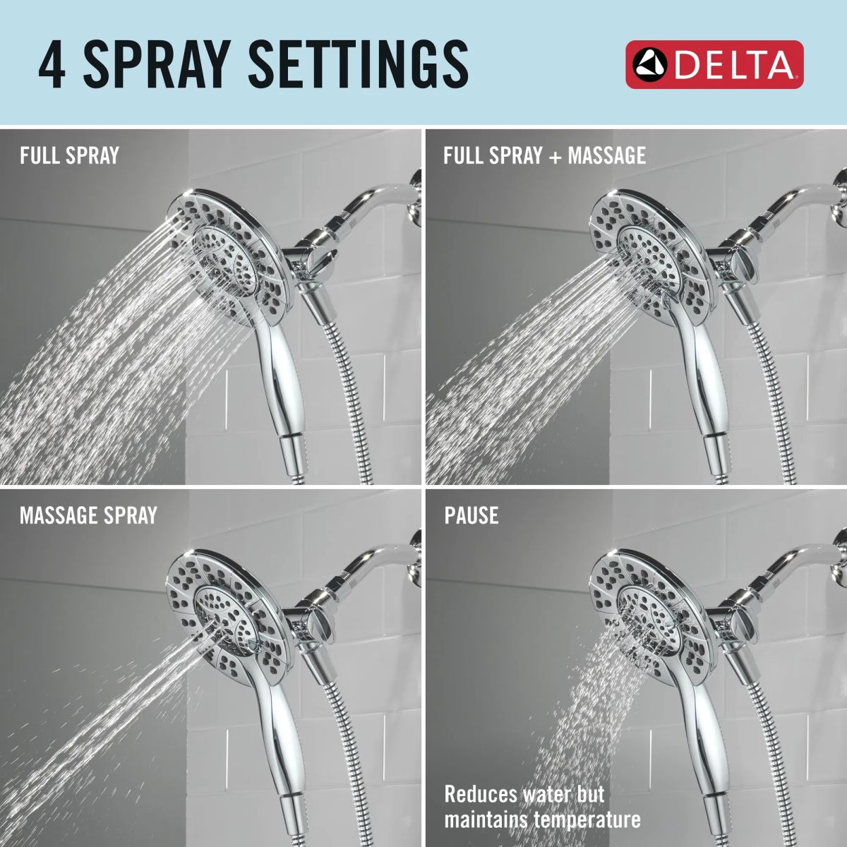 DELTA Albion  Monitor 14 Series Shower Only Trim Only with In2ition Hand Shower — Chrome