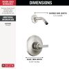 DELTA Tetra 14 Series Shower Trim - Less Head — Lumicoat® Stainless