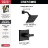 DELTA Pivotal Monitor 14 Series H2OKINETIC Shower Trim — Matte Black