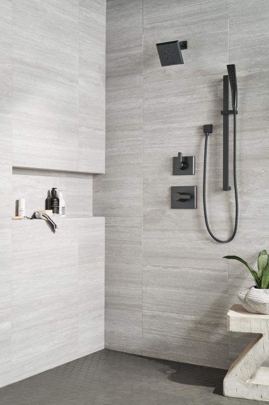 DELTA Universal Showering Components Square Wall Elbow for Hand Shower — Matte Black