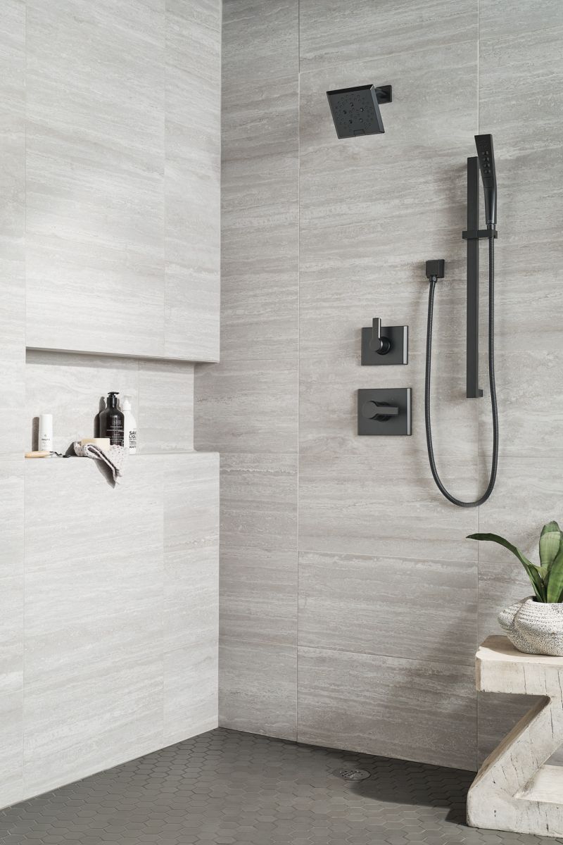 DELTA Universal Showering Components Square Wall Elbow for Hand Shower — Matte Black
