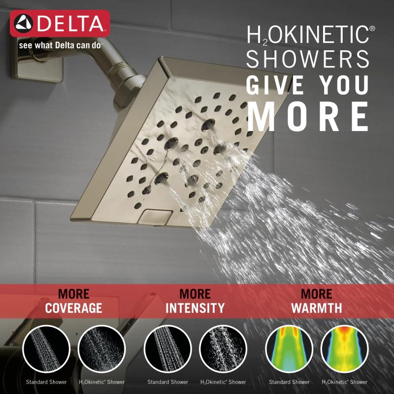 DELTA Pivotal Monitor 14 Series H2OKINETIC Shower Trim — Lumicoat® Polished Nickel