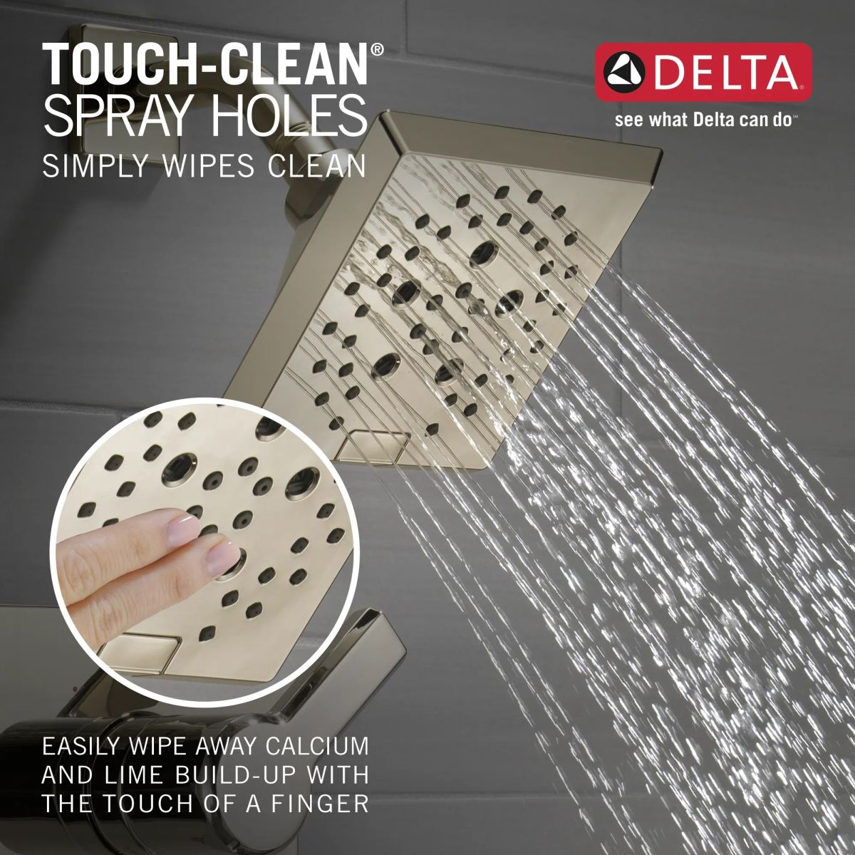 DELTA Pivotal Monitor 14 Series H2OKINETIC Shower Trim — Lumicoat® Polished Nickel