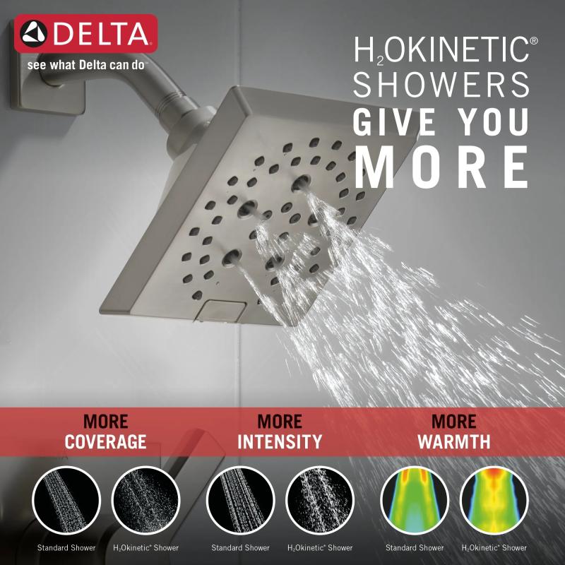 DELTA Pivotal Monitor 14 Series H2OKINETIC Shower Trim — Lumicoat® Stainless