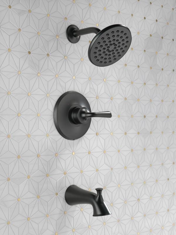 DELTA Kayra Monitor 14 Series Tub & Shower Trim — Matte Black