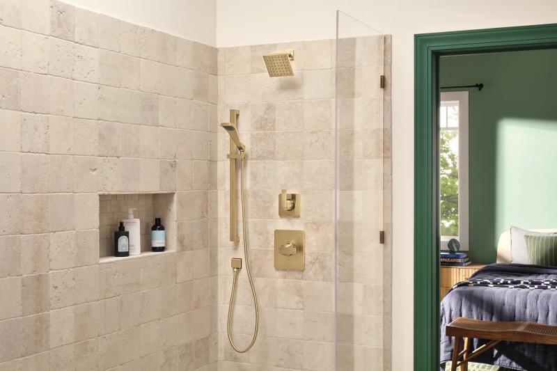 DELTA Dryden Premium Single-Setting Slide Bar Hand Shower — Champagne Bronze