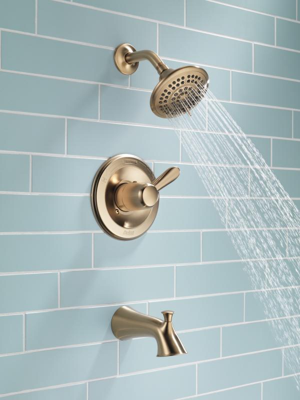 DELTA Lahara Monitor 14 Series Tub & Shower Trim — Champagne Bronze