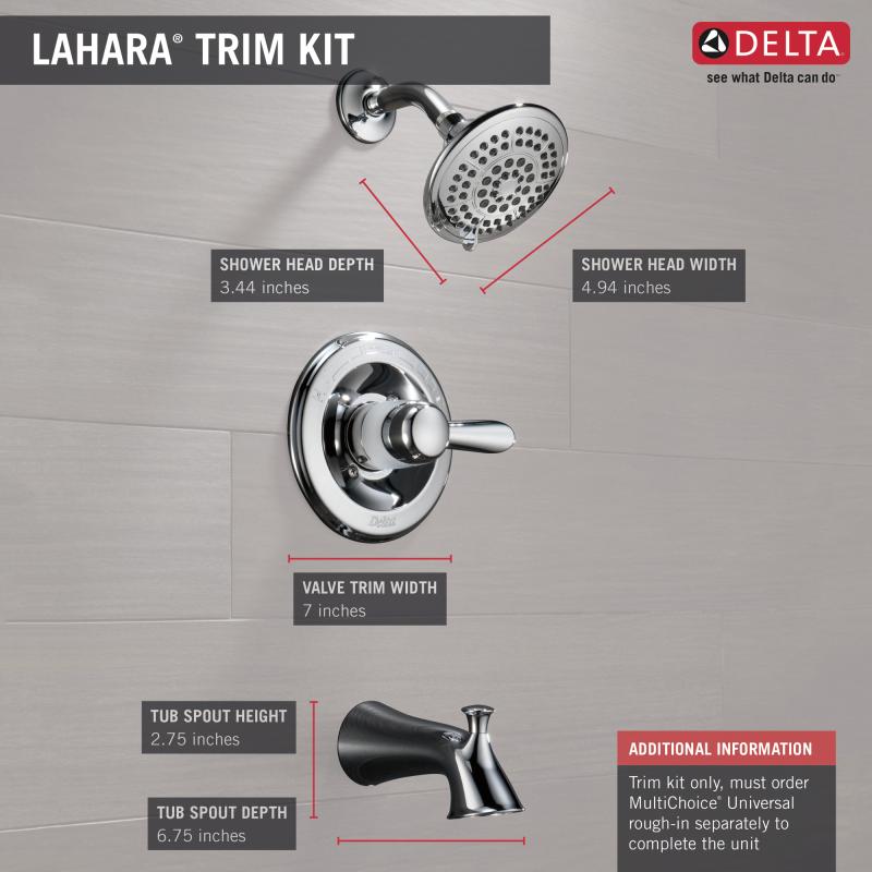 DELTA Lahara Monitor 14 Series Tub & Shower Trim — Chrome