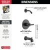 DELTA Altado Monitor 14 Series Tub & Shower Trim - Less Head — Matte Black